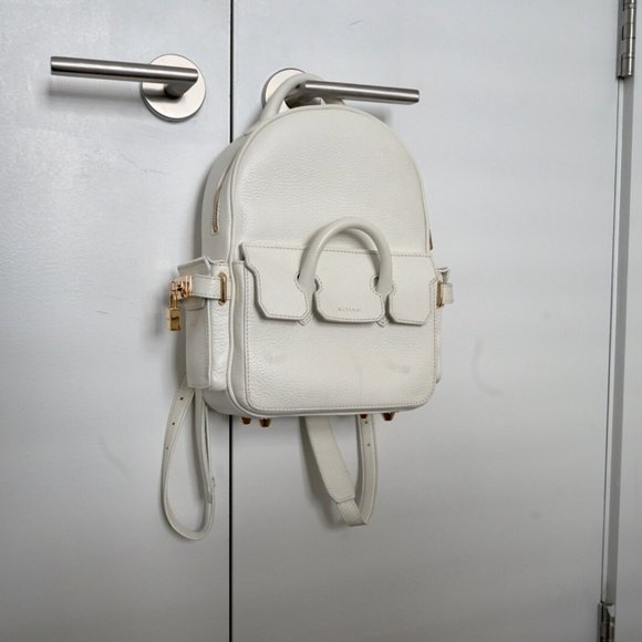 Buscemi Mini PHD White Leather Backpack - Picture 2 of 6